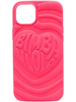 Bimba y Lola heart logo-embossed iPhone 15 Plus case - Pink