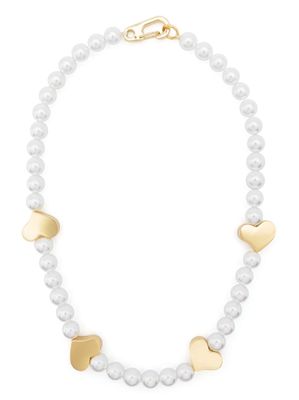 Bimba y Lola heart-motif pearl necklace - Gold