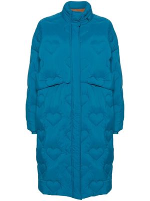 Bimba y Lola heart-motif quilted parka - Blue