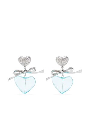 Bimba y Lola heart-shape clip-on earrings - Blue
