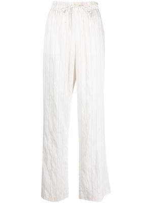 Bimba y Lola high-waisted striped trousers - White