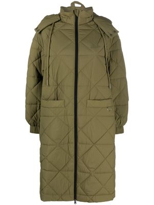 Bimba y Lola hooded quilted zip-up parka coat - Green