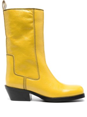 Bimba y Lola leather gaucho boots - Yellow