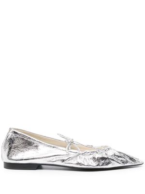 Bimba y Lola leather pointed-toe ballerina shoes - Silver