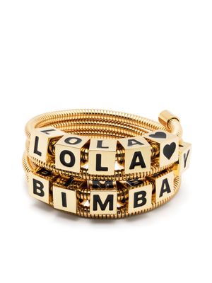 Bimba y Lola logo-dice spiral bracelet - Gold