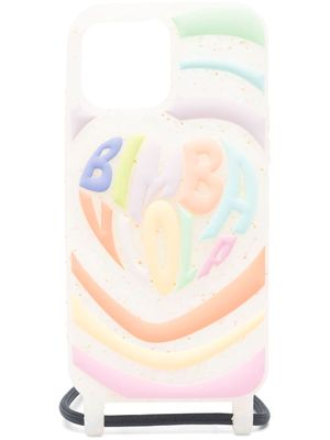 Bimba y Lola logo-embossed glittery iPhone 13 Pro Max case - White
