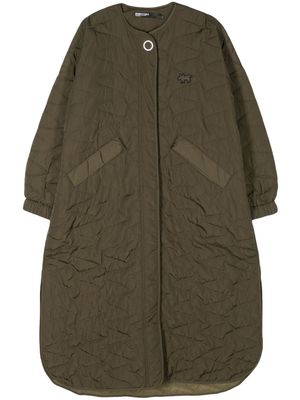 Bimba y Lola logo-embroidered quilted parka - Green