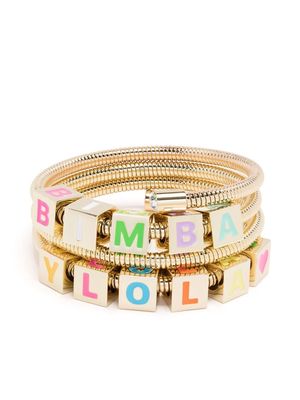 Bimba y Lola logo-lettering bracelet - Gold