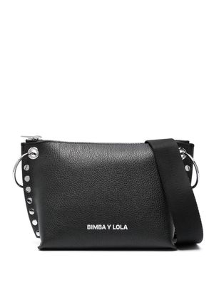 Bimba y Lola logo-lettering leather crossbody bag - Black