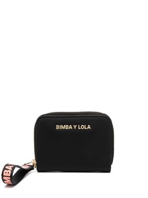 Bimba y Lola logo-lettering leather purse - Black