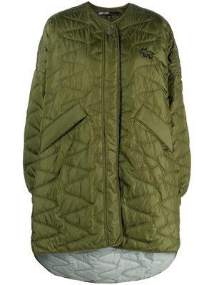 Bimba y Lola logo-patch quilted jacket - Green
