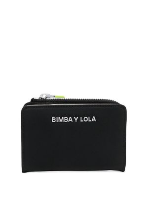 Bimba y Lola logo-plaque zip wallet - Black