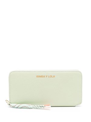 Bimba y Lola logo-print grained leather wallet - Green