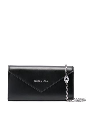 Bimba y Lola logo-print leather cross body bag - Black