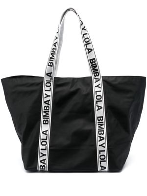 Bimba y Lola logo-straps tote bag - Black