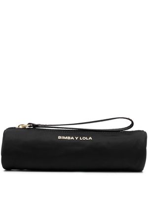 Bimba y Lola logo-tag cylindrical make-up bag - Black