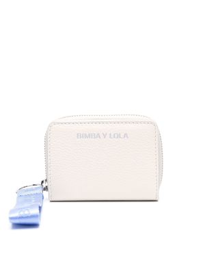 Bimba y Lola logo-tag leather purse - White