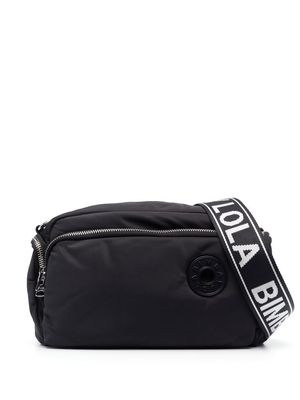 Bimba y Lola M logo-patch crossbody bag - Black