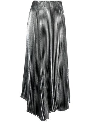 Bimba y Lola metallic-effect pleated midi skirt - Silver