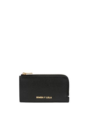 Bimba y Lola mini debossed-logo leather purse - Black