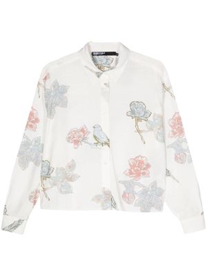 Bimba y Lola motif-print long-sleeve blouse - White