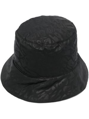 Bimba y Lola Ola-print bucket hat - Black