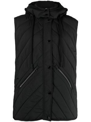 Bimba y Lola quilted hooded gilet - Black