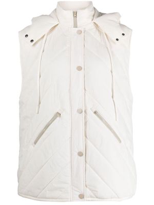 Bimba y Lola quilted hooded vest - White