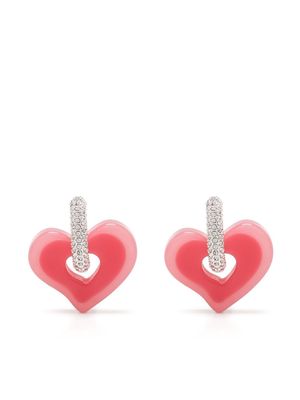 Bimba y Lola rhinestone-embellished heart earrings - Pink