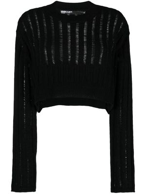 Bimba y Lola ribbed-knit cropped sweater - Black