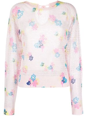 Bimba y Lola Spray Flowers linen sweater - Pink