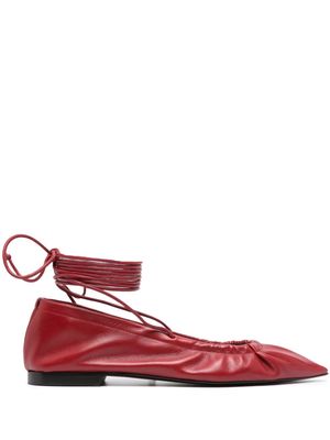 Bimba y Lola tied leather ballerina shoes - Red