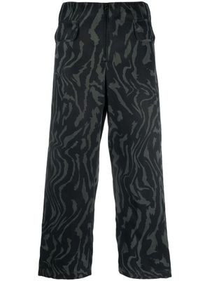 Bimba y Lola Tiger Liquid-print straight-leg trousers - Black