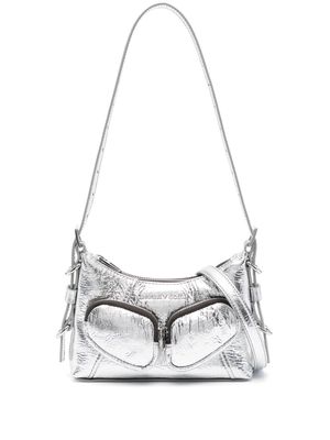 Bimba y Lola XS leather pocket slouch bag - Silver