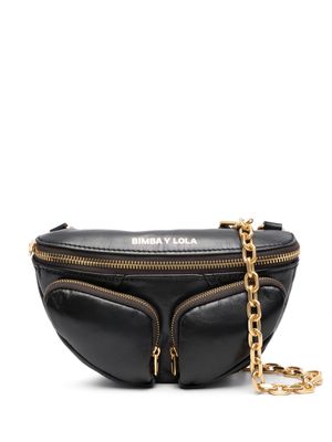 Bimba y Lola XS Pocket Bumbag leather crossbody bag - Black