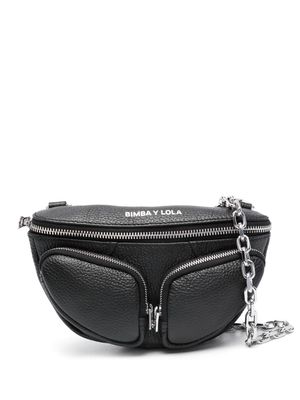 Bimba y Lola XS Pocket leather crossbody bag - Black
