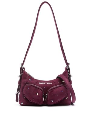Bimba y Lola XS Pocket suede shoulder bag - Purple