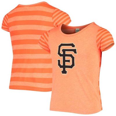 BIMM RIDER SPORTSWEAR Preschool Heathered Orange San Francisco Giants Striped Logo T-Shirt