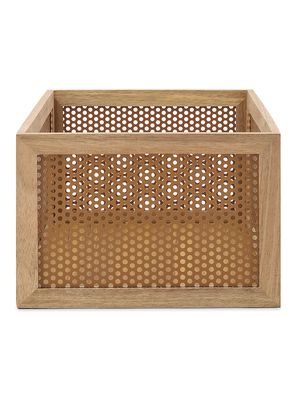 Bins, Baskets, & Cabinets Perforated Acacia Basket - Brass - Brass