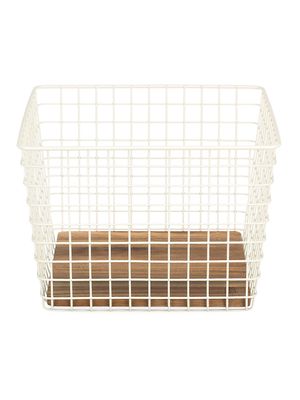 Bins, Baskets & Cabinets Square Wire Grid Basket - Bone - Bone