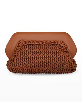 Bios Knitted Faux-Leather Clutch Bag