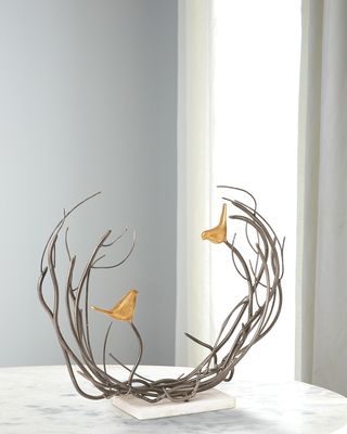 Bird Family in Thicket Sculpture