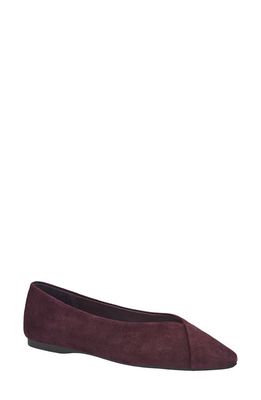 Birdies Goldfinch Pointed Toe Flat in Mulberry Suede