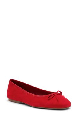 Birdies Hummingbird Ballet Flat in Red Suede 