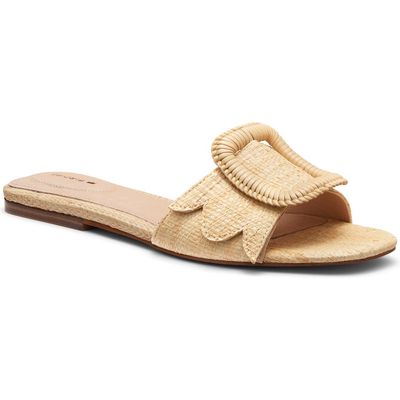 Birdies Kiwi Slide Sandal in Natural Raffia