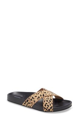 Birdies Robin Slide Sandal in Mini Cheetah Calf Hair