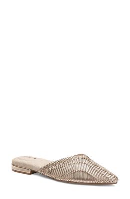 Birdies Swan Mule in Gold Woven Leather 