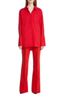 Birgitte Herskind Henrich Organic Cotton Button-Up Shirt in Red