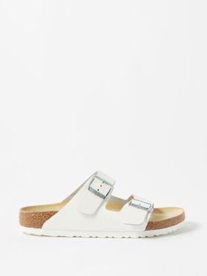 Birkenstock - Arizona Grained-leather Slides - Womens - White