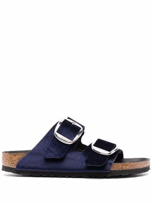 Birkenstock Arizona velvet double-buckle sandals - Blue